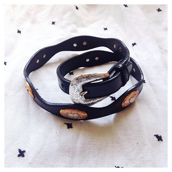 Urban Outfitters Accessories - Silver Creek Concho Scalloped Hearts Leather Belt